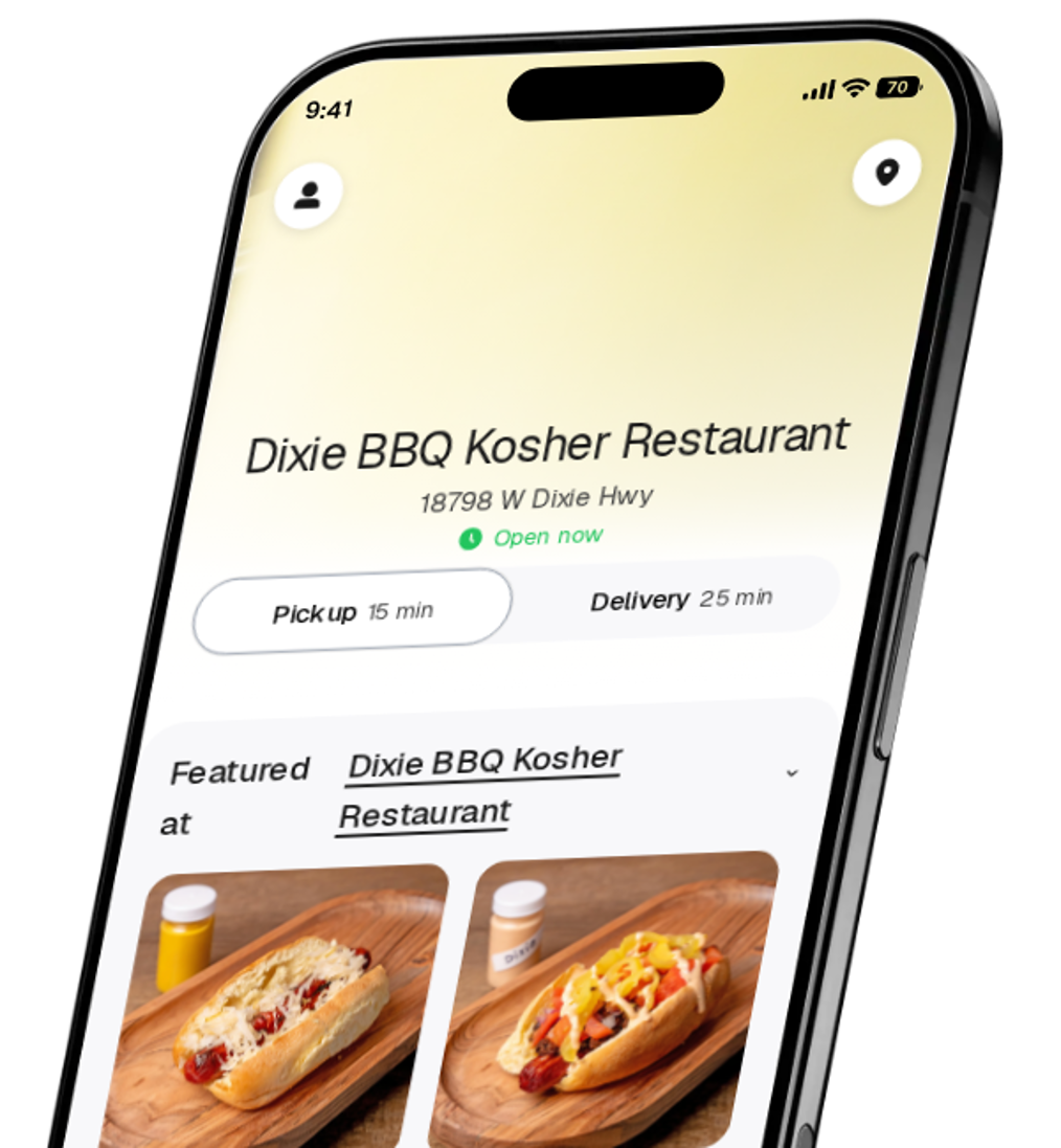 Dixie BBQ Kosher Restaurant app preview