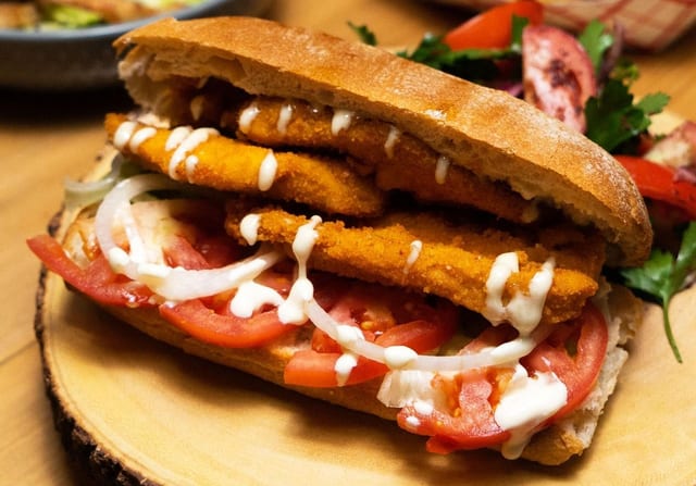 Schnitzel Sandwich.